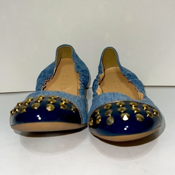 NWT J.Crew Emma Studded Cap Toe Fabric Ballet Shoe Size 6 - Picture 11 of 14